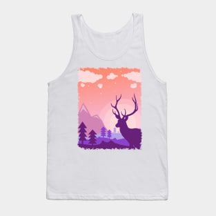 Stag near Sunset Tank Top